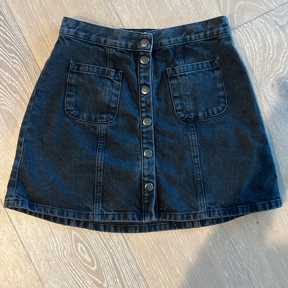 Denim stone washed skirt